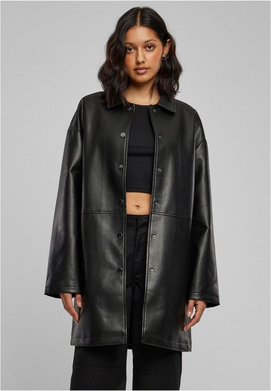 Stylish faux leather coat for women