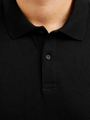 Svart plus size pikétröja herr – Jack & Jones
