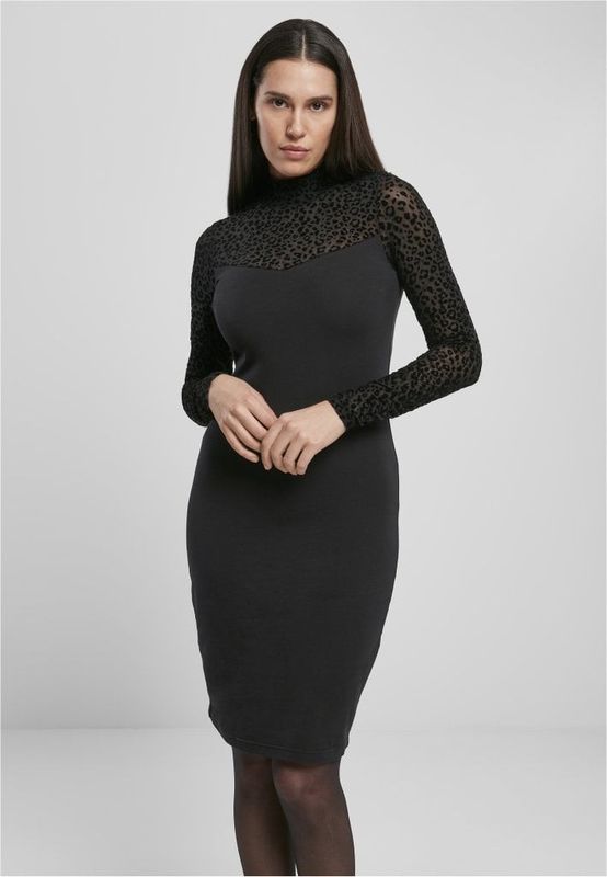 Black dress with a high neck