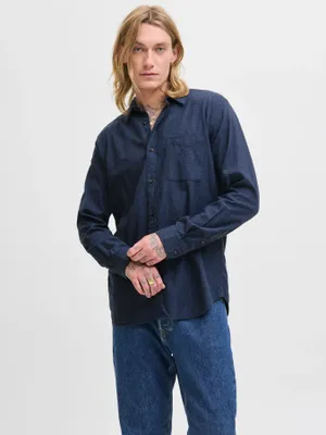 Regular fit twillvävd skjorta herr