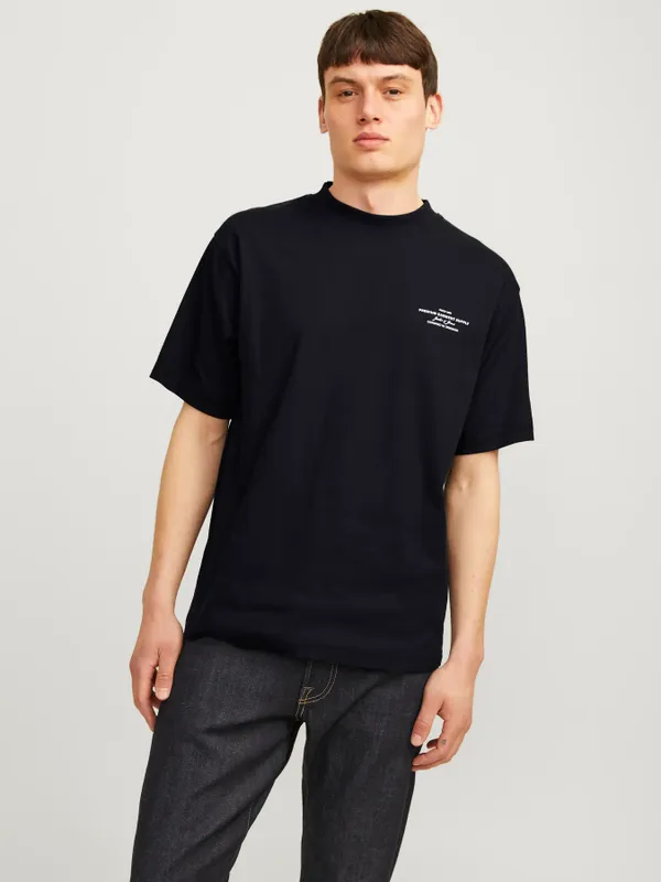 Avslappnad T-shirt med rund hals herr