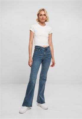 Ladies High Waist Flared Denim Pants