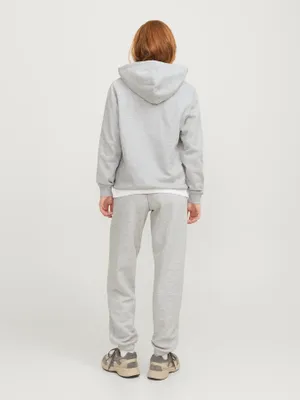 Huvtröj– light grey melange bright white jjxx logo