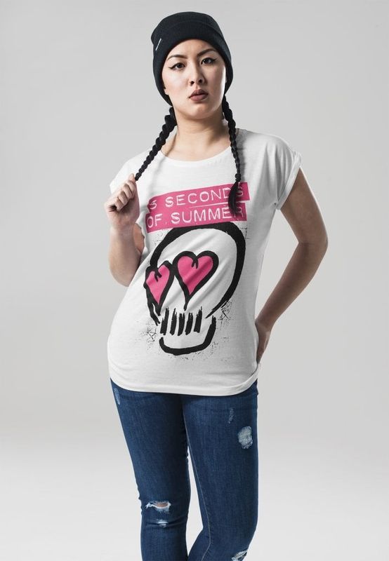Five Seconds of Summer skull T-shirt dæme