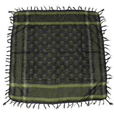 Shemagh green / black with skulls
