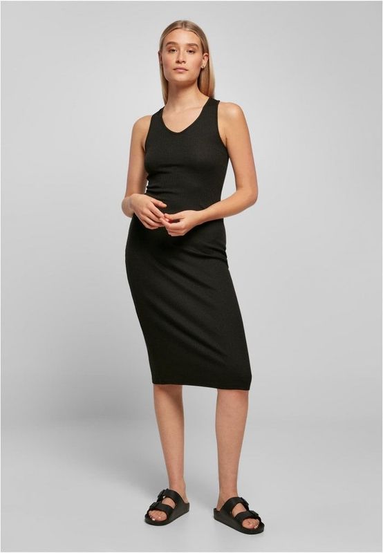 Ladies Midi Sleeveless Rib Dress