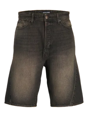 Svarta denim jeansshorts med medelhög midja
