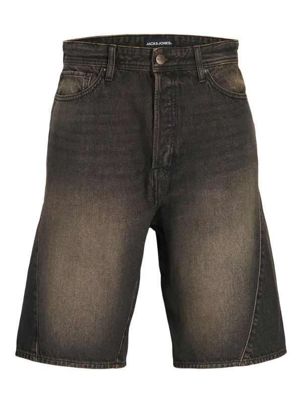 Svarta denim jeansshorts med medelhög midja