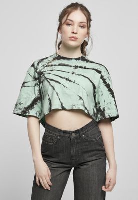 Kort t-shirt oversize og batikmønster