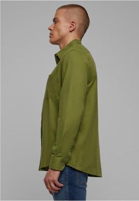 Solid -colored flannel shirt men