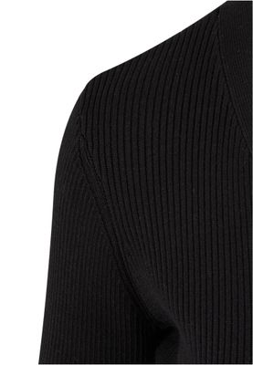 Tröja för dam med v-ringad, knytband i– svart