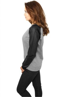 Sweatshirt Leatherimitation on arms