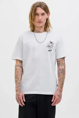 Vit T-shirt chilling bulldog