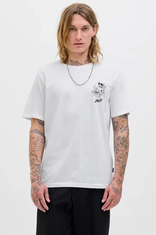 Vit T-shirt chilling bulldog