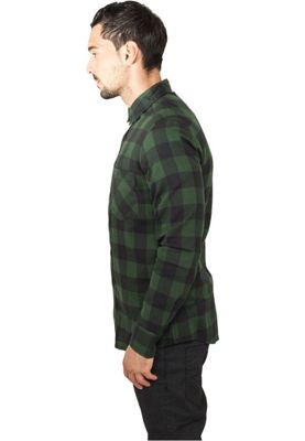 Flanelskjorte Ternet Sort/Mørkegrøn