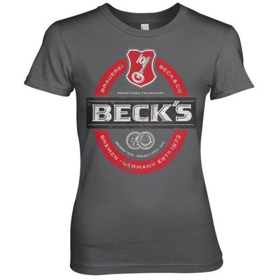 Beck's Beer Washed Label Logo Pige T-shirt