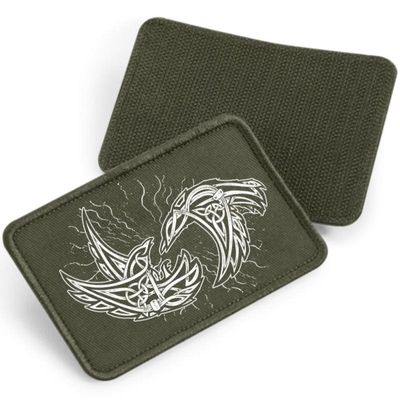 Ravens of odin - fabric patch with Velcro