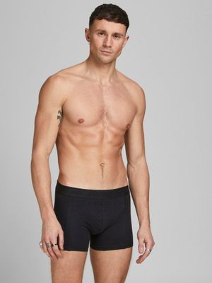 Black boxer shorts with seams on the outside