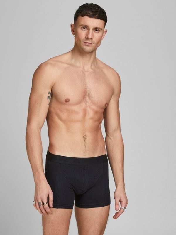Black boxer shorts with seams on the outside