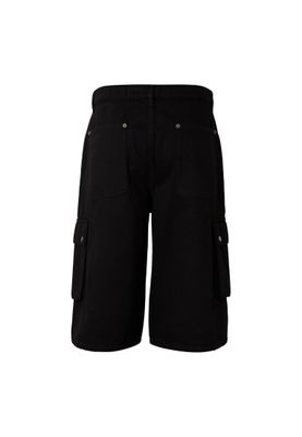 Shorts för herr med washed Workwear Cargo – svart