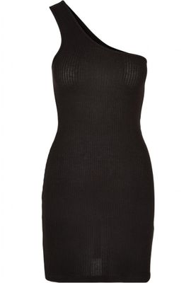 Ladies Rib One Shoulder Dress