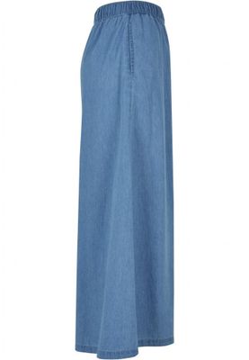 Long thin denim skirt