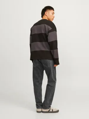 Svart baggy fit jeans med struktur - ALEX