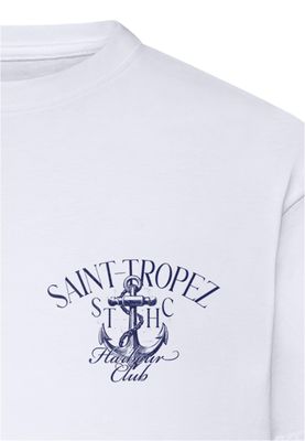 T-shirt i bomullsjersey med hotel Saint – vit