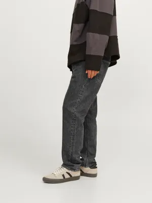 Svart baggy fit jeans med struktur - ALEX