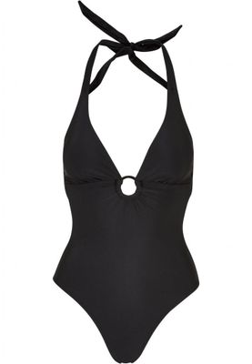 Swimsuit with halter neck and tie straps