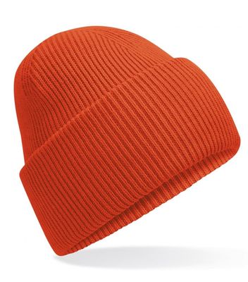 Klassisk strikbeanie med dyb skygge