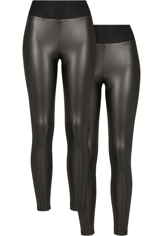 2-pack of leggings in imitation leather for women