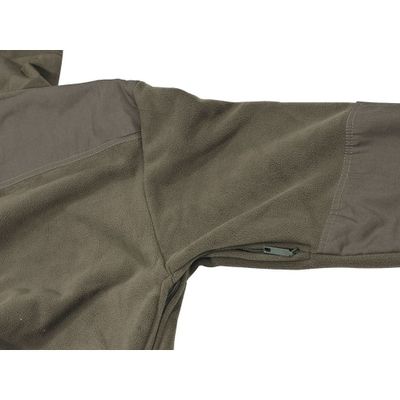 Waterproof green fleece jacket with inner pocket