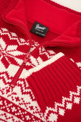 Norwegian knitted pullover - red/white