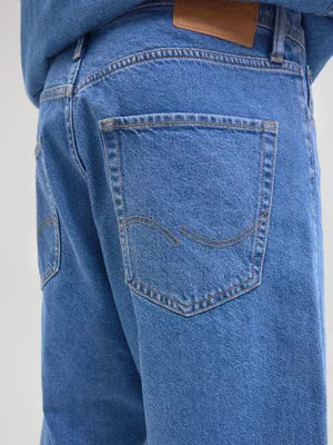 Klassiska jeansshorts herr – hög midja blå