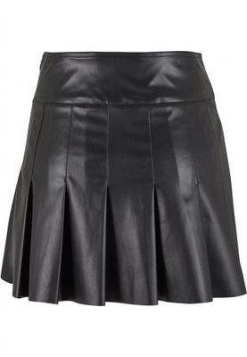 Ladies Synthetic Leather Pleated Skirt