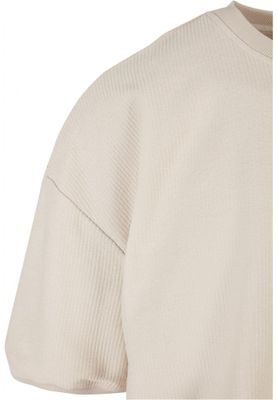 Ribbstickad t-shirt i kraftig frotté herr
