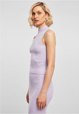 Ladies Short Rib Knit Turtleneck Top
