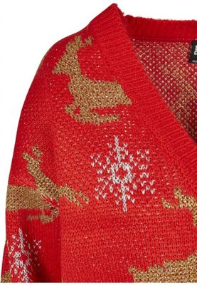 Christmas cardigan with snowflakes and Christmas reindeer oversize lady