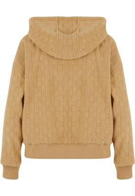Ladies Jacquard Velvet Oversized Zip Hoody
