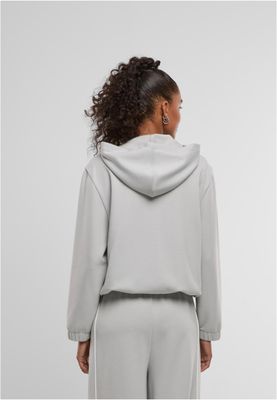 Zip-hoodie för dam med dragkedja – ljus asfaltgrå