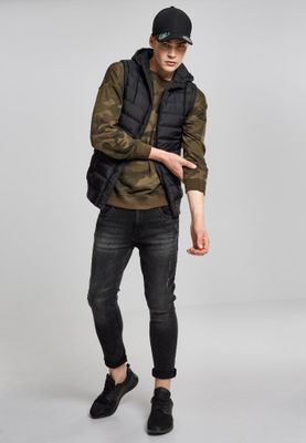 Padded vest with hood