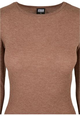 Ribbad klänning för dam – mörk khaki