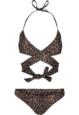 Draperet bikini i leopardmønster