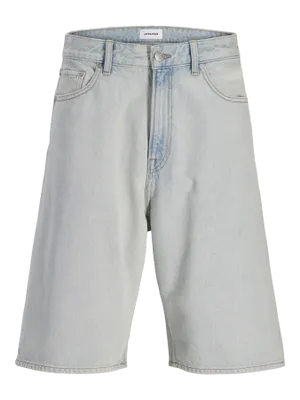 Långa ljusblå jeansshorts herr