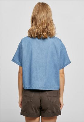 Thin denim shirt for women