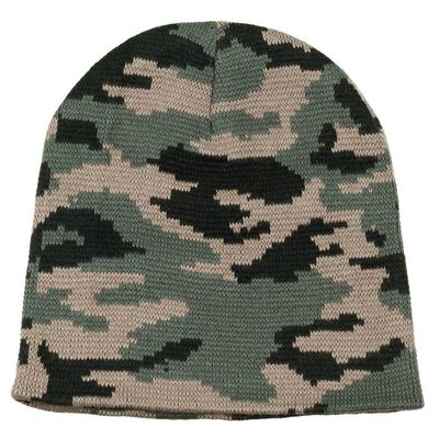 Strikket hue i camo