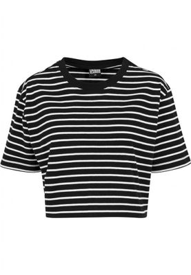 Kort stripet t-shirt overdimensioneret dam