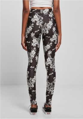 Black flower leggings