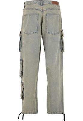 Multi Pocket Denim Cargo Byxor
